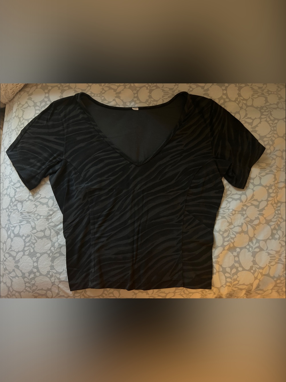 lululemon athletica Black Zebra-Print Short Sleeve Tee